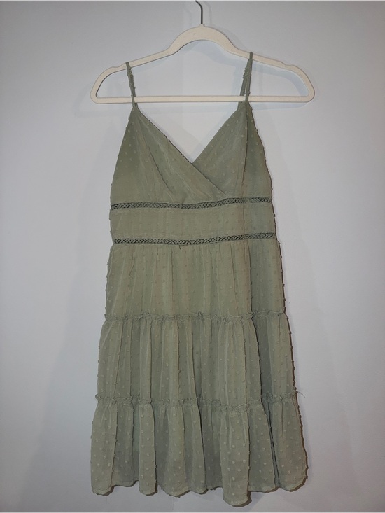 Altar'd State Dresses & Skirts - Altar’s State Light Green Swiss Dot Spaghetti Strap Dress
